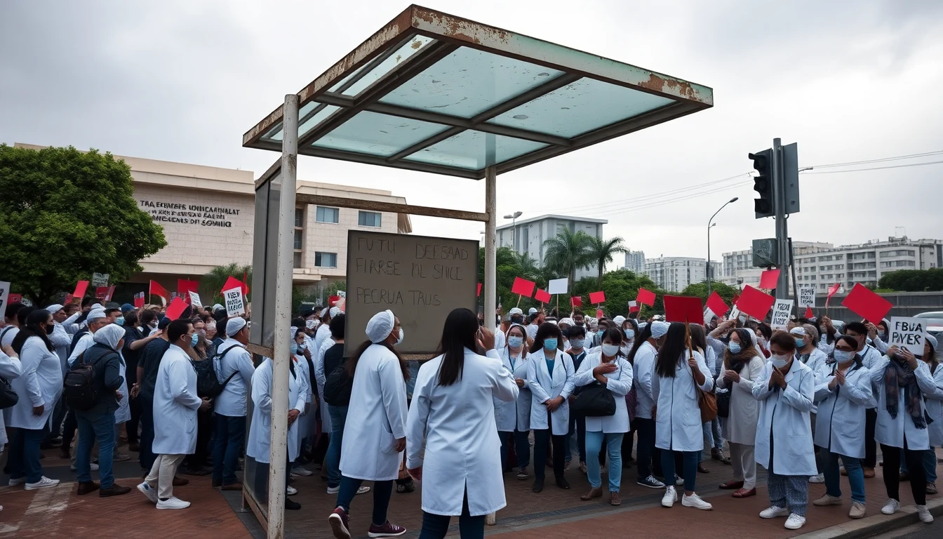 Workers protest in Asunción against deterioration of services and rights after three years of government
