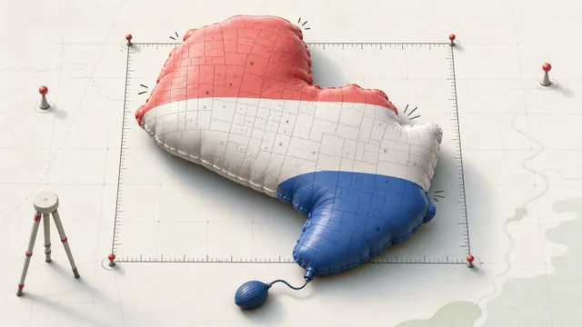 Aufgeblasene Paraguay-Karte als humorvolle Illustration zu Katasterflächen
