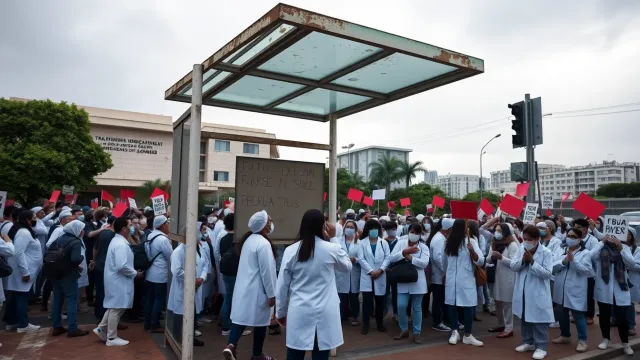 Workers protest in Asunción against deterioration of services and rights after three years of government