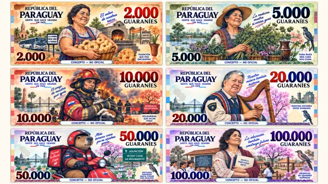 BCP stellt im Oktober 2026 neue Familie von Guarani-Banknoten vor, Umlauf ab 2027