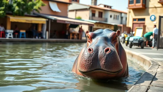 At 40, hippo Yuyito gets an adapted diet and regular checkups in Asunción