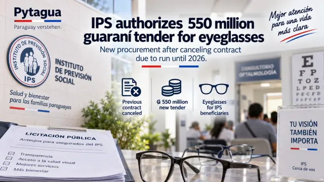 IPS genehmigt Ausschreibung über 550 Millionen Guaraní für Brillen nach Aufhebung des bis 2026 laufenden Vertrags